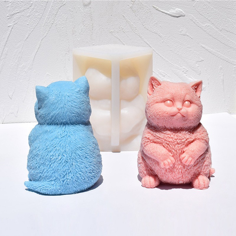 3D 뚱뚱한 고양이 실리콘 캔들 몰드, DIY 스탠딩  - Soap Making Animal Fat 리뷰 및 가격