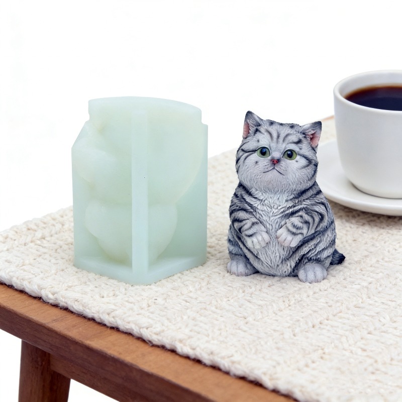 DIY 스탠딩 뚱뚱한 고양이 실리콘 캔들 몰드 3D 고 - Soap Making Animal Fat 리뷰 및 가격